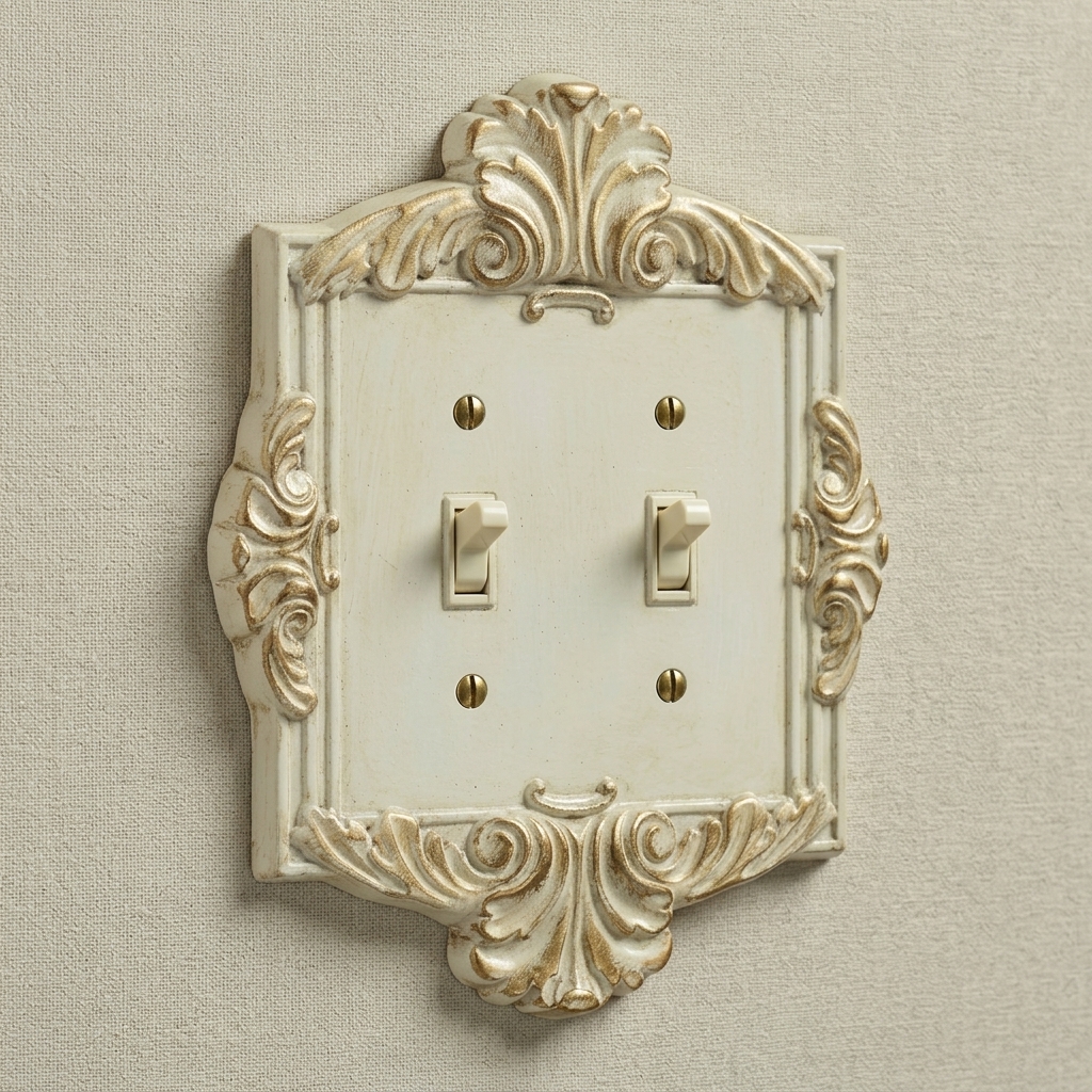 Sephoria Ivory/Gold Switchplates | Hand-Cast Aluminum
