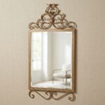 Wings of Love Satin Gold Rectangle Wall Mirror
