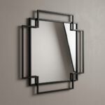 Hazel Geo Wall Mirror | Matte Black Geometric Design