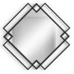 Hazel Geo Wall Mirror | Matte Black Geometric Design