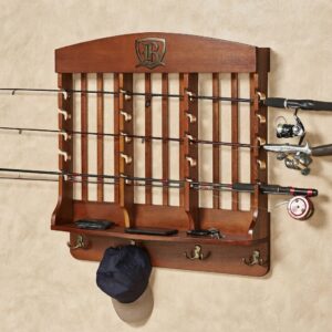Horizontal Deluxe Cap Wall Rack | Personalized Red Oak