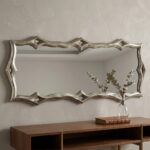 Vallerie Rectangular Wall Mirror | Platinum Diamond Cutout
