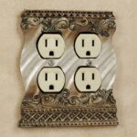 Monacio Double Outlet Cover | Antique Silver & Gold