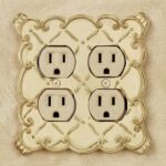 Angelissa Double Outlet Cover | Diamond Lattice & Gold