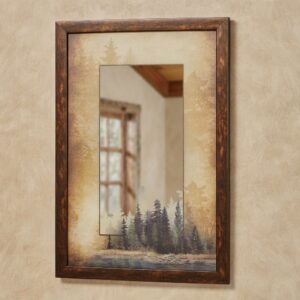 Misty Forest Rustic Framed Wall Mirror by Bob Metropulos
